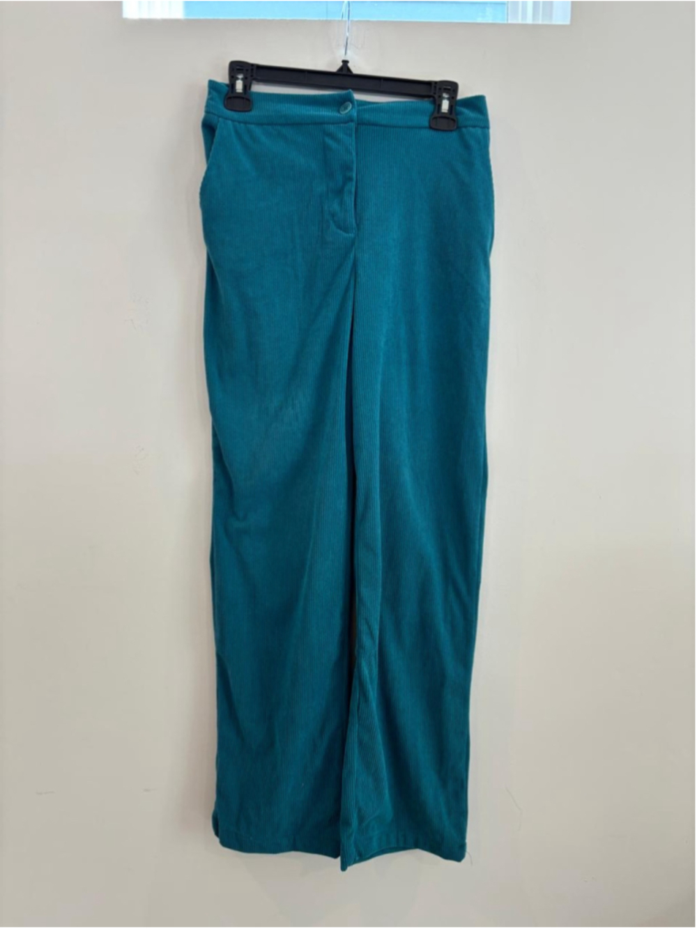 Sincerely Jules Teal Blue Corduroy Wide Leg Pants Retro High Waisted M #N09